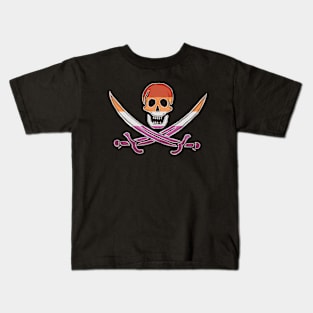 Lesbian Pirate Pride (darkMode) Kids T-Shirt